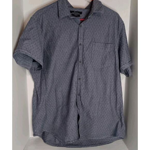 Marc Anthony Other - Marc Anthony Slim Fit Stretch Button Up Shirt Collared Short Sleeves Blue XXL